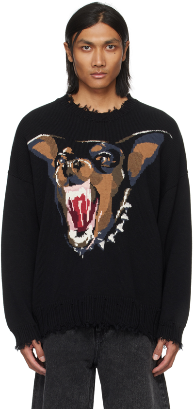 Shop R13 Black Angry Chihuahua Sweater In Chihuahua Intarsia
