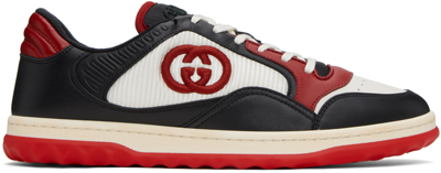 Shop Gucci Black & Red Mac80 Sneakers In 1051 Bla/of.w/h.re/b