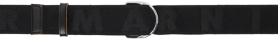 Shop Marni Black Logo Belt In Zo595 Black/black