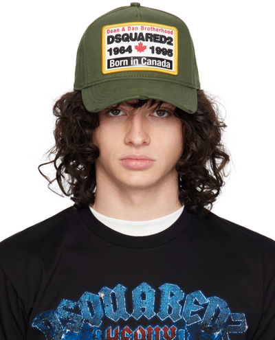 Shop Dsquared2 Green  Baseball Cap In 8066 Military