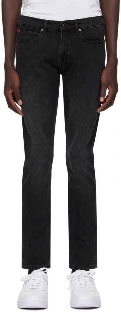 Shop Hugo Black Faded Jeans In Charcoal 010
