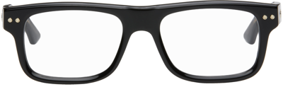 Shop Montblanc Black Rectangular Glasses In Black-black-transpar
