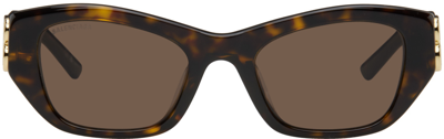 Shop Balenciaga Brown Cat-eye Sunglasses In Havana-havana-brown
