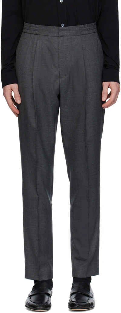Shop Officine Generale Gray Drew Trousers In Mid Grey
