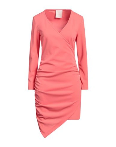 Shop King Kong Woman Mini Dress Salmon Pink Size 8 Polyester, Elastane