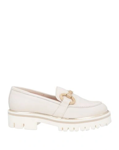 Shop Marian Woman Loafers Off White Size 8 Leather