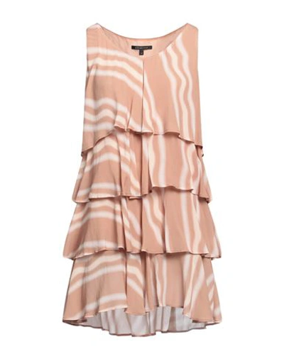 Shop Armani Exchange Woman Mini Dress Sand Size 4 Viscose In Beige