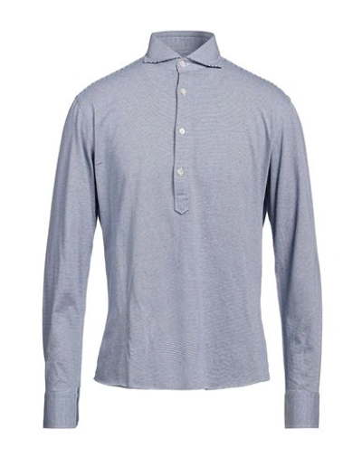 Shop Alessandro Gherardi Man Polo Shirt Midnight Blue Size 15 ½ Cotton