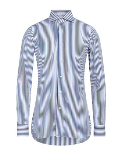 Shop Isaia Man Shirt Blue Size 15 ½ Cotton