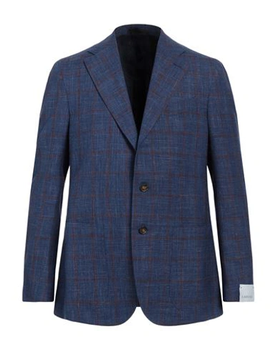 Shop Caruso Man Blazer Blue Size 42 Wool, Silk, Linen