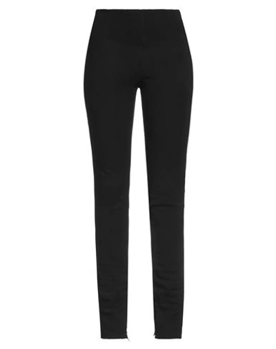 Masnada Woman Pants Black Size 6 Linen, Viscose, Elastane In Black