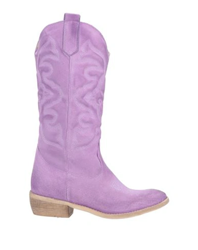 Shop Divine Follie Woman Boot Light Purple Size 8 Leather