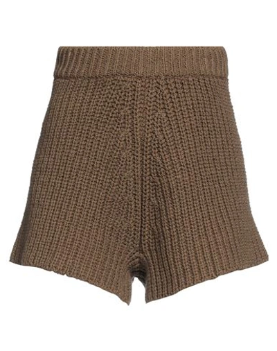 Alanui Woman Shorts & Bermuda Shorts Khaki Size M Cotton In Beige