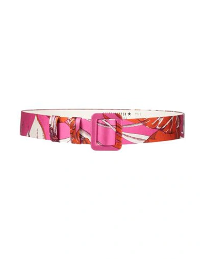 Shop Shirtaporter Woman Belt Pink Size 2 Silk, Elastane