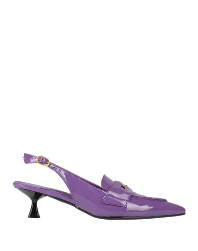 Shop Annaëlle Woman Pumps Purple Size 8 Leather