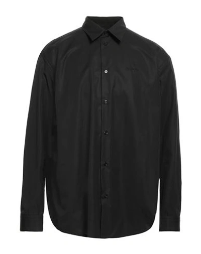 Shop Oamc Man Shirt Black Size Xl Cotton, Silk