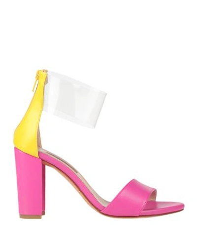 Shop Albano Woman Sandals Fuchsia Size 7 Textile Fibers In Pink