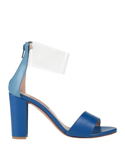 Shop Albano Woman Sandals Blue Size 7 Textile Fibers