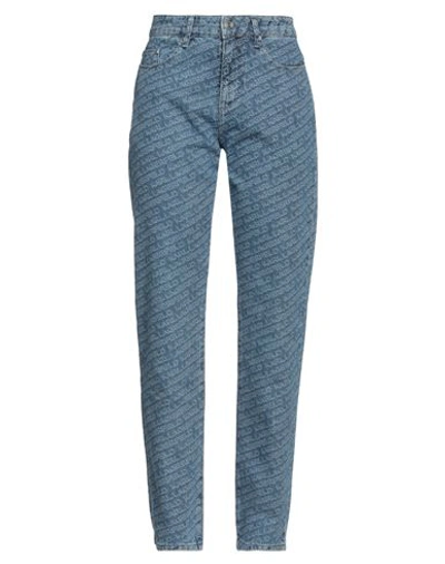 Shop Karl Lagerfeld Woman Jeans Blue Size 27 Cotton, Recycled Cotton