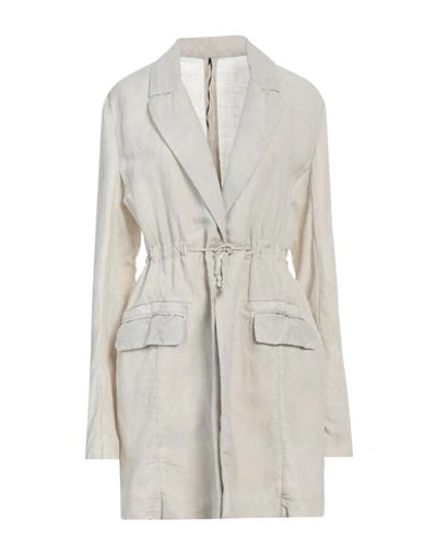 Shop Masnada Woman Overcoat & Trench Coat Beige Size 8 Cotton, Linen, Polyamide