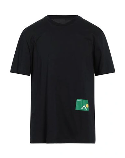 Shop Oamc Man T-shirt Black Size Xl Cotton, Silk