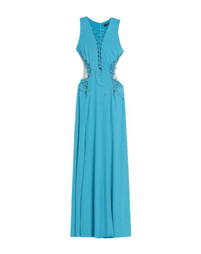 Shop Matilde Couture Woman Maxi Dress Azure Size 4 Polyester, Elastane In Blue