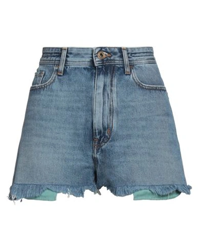 Shop Jacob Cohёn Woman Denim Shorts Blue Size 27 Cotton