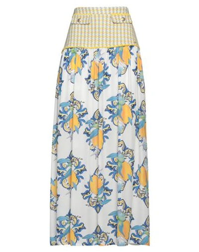 Shop Xt Studio Woman Maxi Skirt White Size 10 Polyester, Cotton, Polyamide, Elastane
