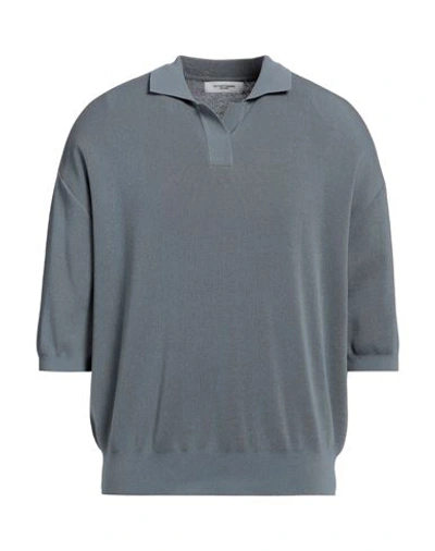 Shop Le 17 Septembre Man Sweater Slate Blue Size 38 Cotton, Nylon