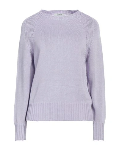 Shop Alpha Studio Woman Sweater Lilac Size M Cotton In Purple