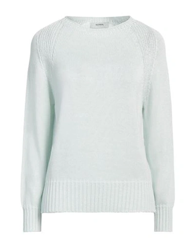 Shop Alpha Studio Woman Sweater Sky Blue Size L Cotton