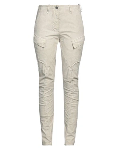 Masnada Woman Pants Off White Size 4 Cotton, Elastane In Off White