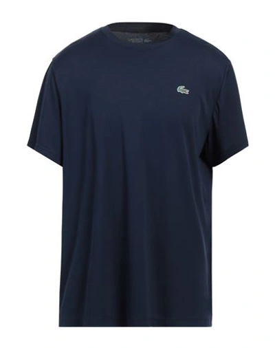 Shop Lacoste Man T-shirt Midnight Blue Size 7 Polyester