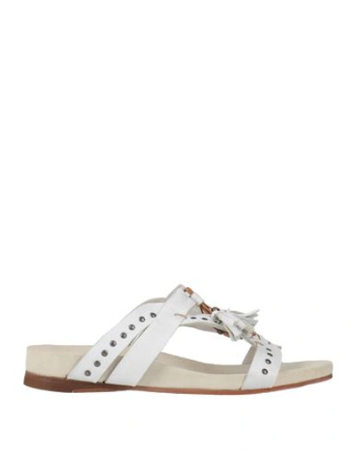 Shop Henry Beguelin Woman Sandals Off White Size 7.5 Leather