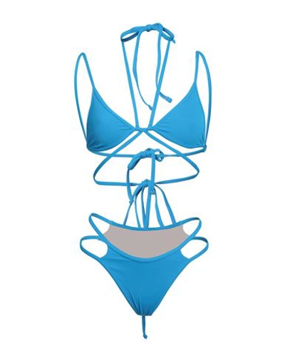Shop Andreädamo Andreādamo Woman Bikini Azure Size S Polyamide, Elastane In Blue