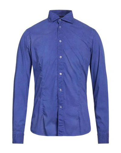 Shop Ploumanac'h Man Shirt Purple Size 16 Cotton, Elastane