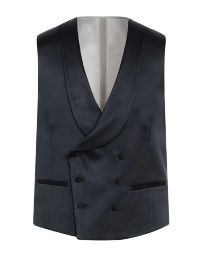 Shop Paoloni Man Tailored Vest Midnight Blue Size 40 Polyester