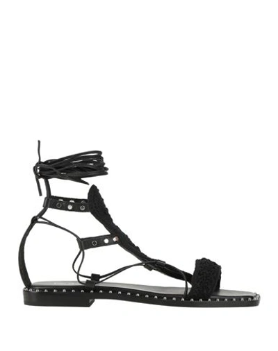 Ash Woman Sandals Black Size 10 Textile Fibers In Black