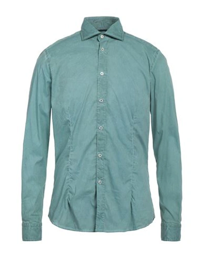 Shop Ploumanac'h Man Shirt Sage Green Size 15 ¾ Cotton, Nylon, Elastane