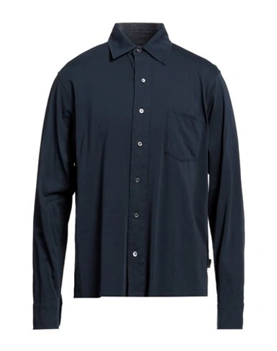 Shop Aspesi Man Shirt Midnight Blue Size Xl Cotton