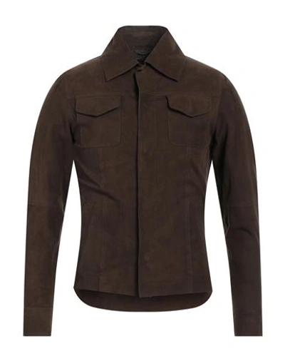 Shop Liu •jo Man Man Shirt Dark Brown Size S Leather