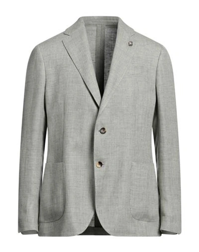 Shop Lardini Man Blazer Military Green Size 44 Linen, Wool