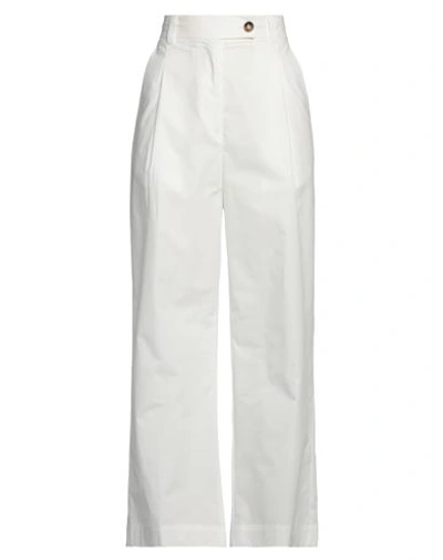 Solotre Woman Pants White Size 8 Cotton In White