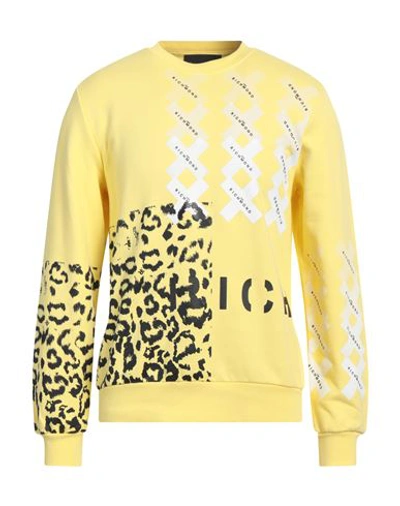 Shop John Richmond Man Sweatshirt Yellow Size Xxl Cotton