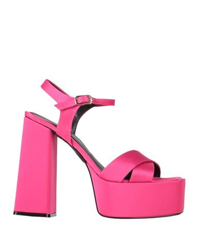 Shop Just Friends Woman Sandals Fuchsia Size 5 Textile Fibers In Pink