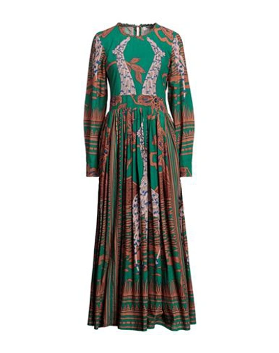 Connor & Blake Woman Maxi Dress Green Size M Cotton In Green