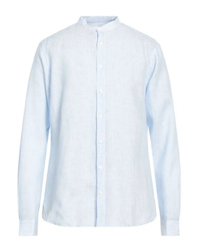 Shop Mp Massimo Piombo Man Shirt Sky Blue Size 17 ½ Linen
