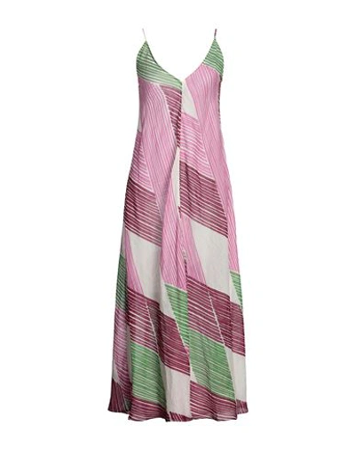 Shop Siyu Woman Maxi Dress Fuchsia Size 6 Ramie In Pink