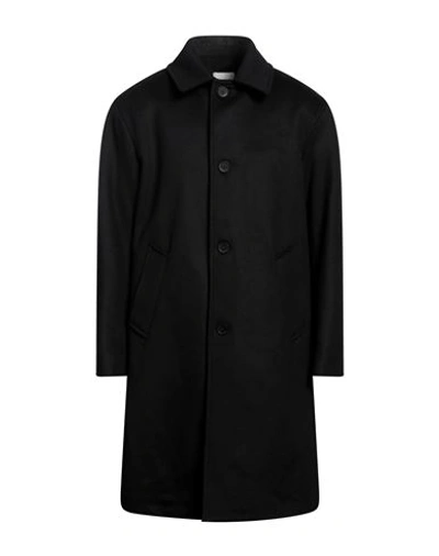 Sandro Man Coat Black Size Xl Virgin Wool, Cashmere In Black