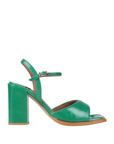 Shop Angel Alarcon Ángel Alarcón Woman Sandals Emerald Green Size 7 Leather